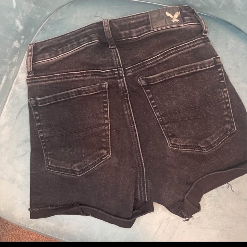 American eagle super hi-rise shortie black size 00 - Picture 2 of 3